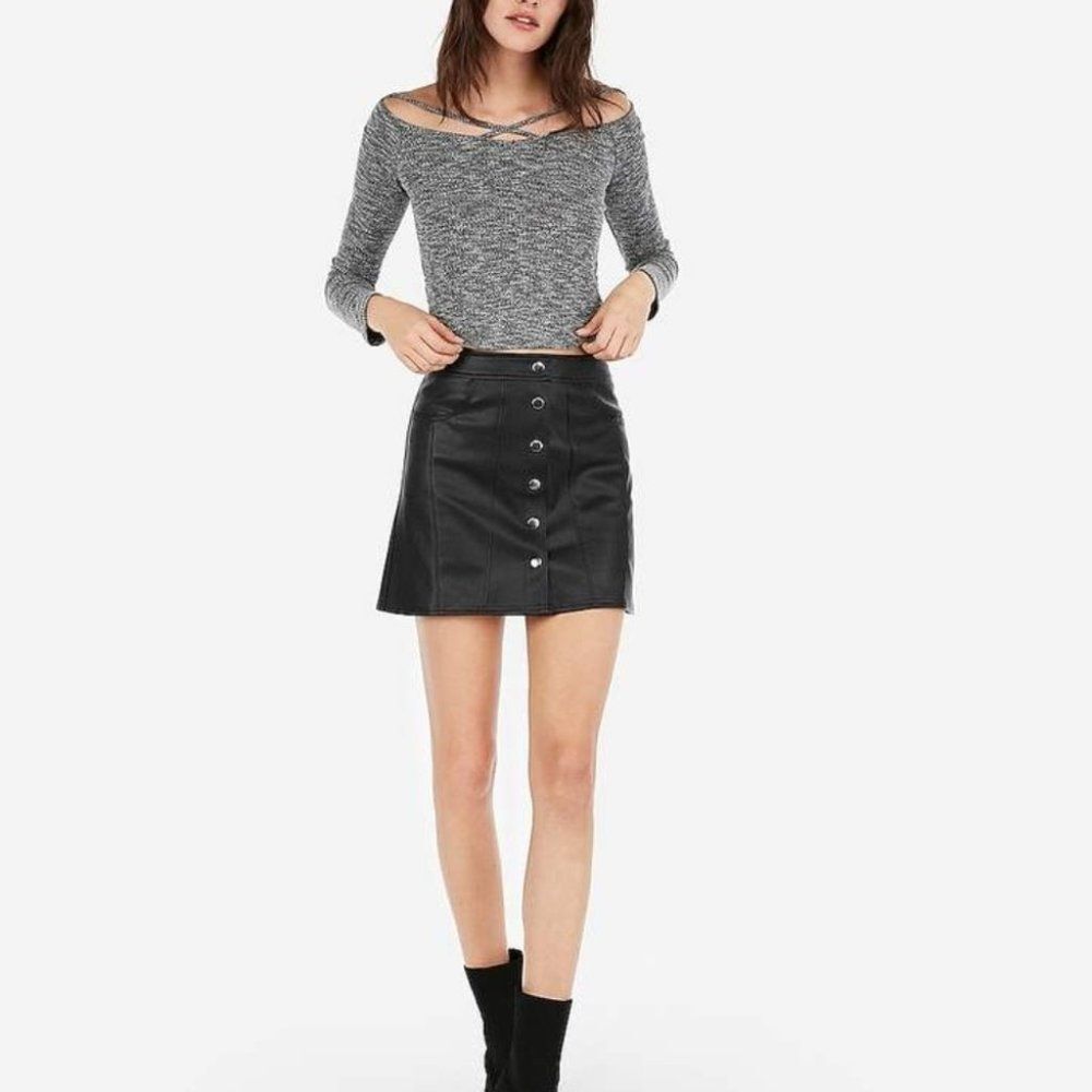 High Waisted (Minus The) Leather‎ Snap Front Mini